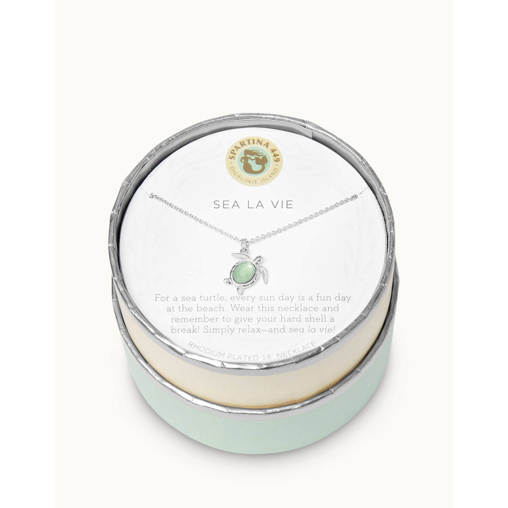 Spartina Sea La Vie Necklace 18" Sea La Vie/Sea Turtle Slvr