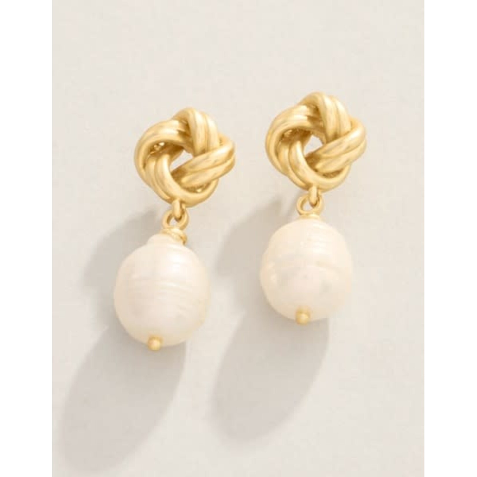 Spartina Knotted Pearl Earrings Pearl