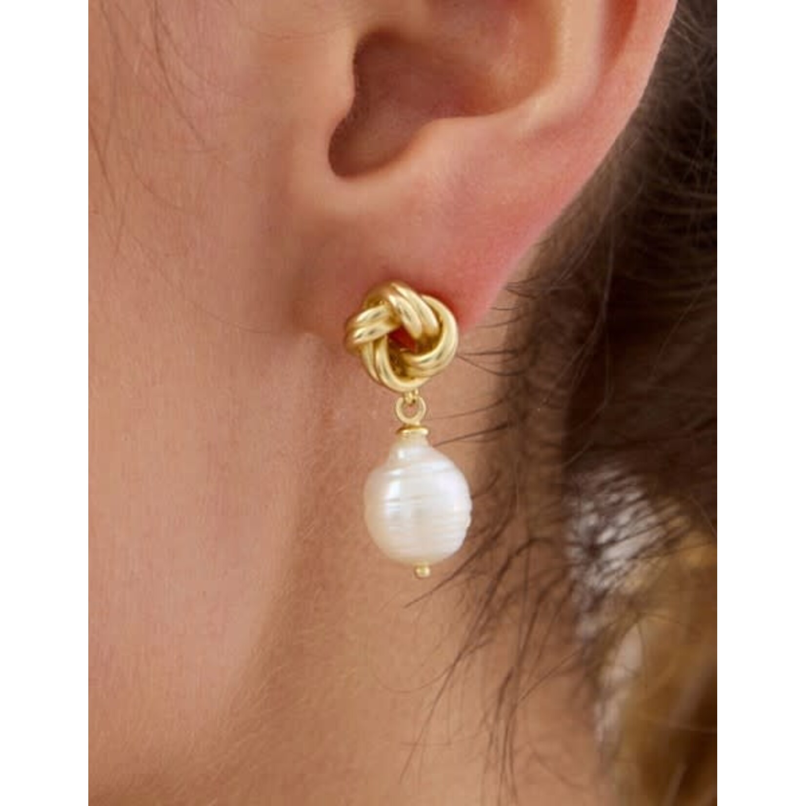Spartina Knotted Pearl Earrings Pearl