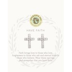 Spartina SLV Stud Earrings Have Faith/Cross Silver