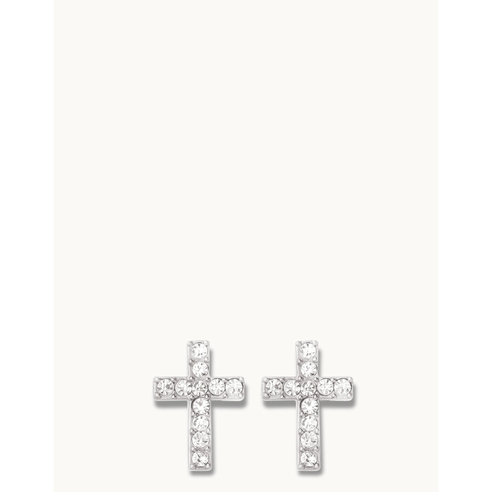 Spartina SLV Stud Earrings Have Faith/Cross Silver