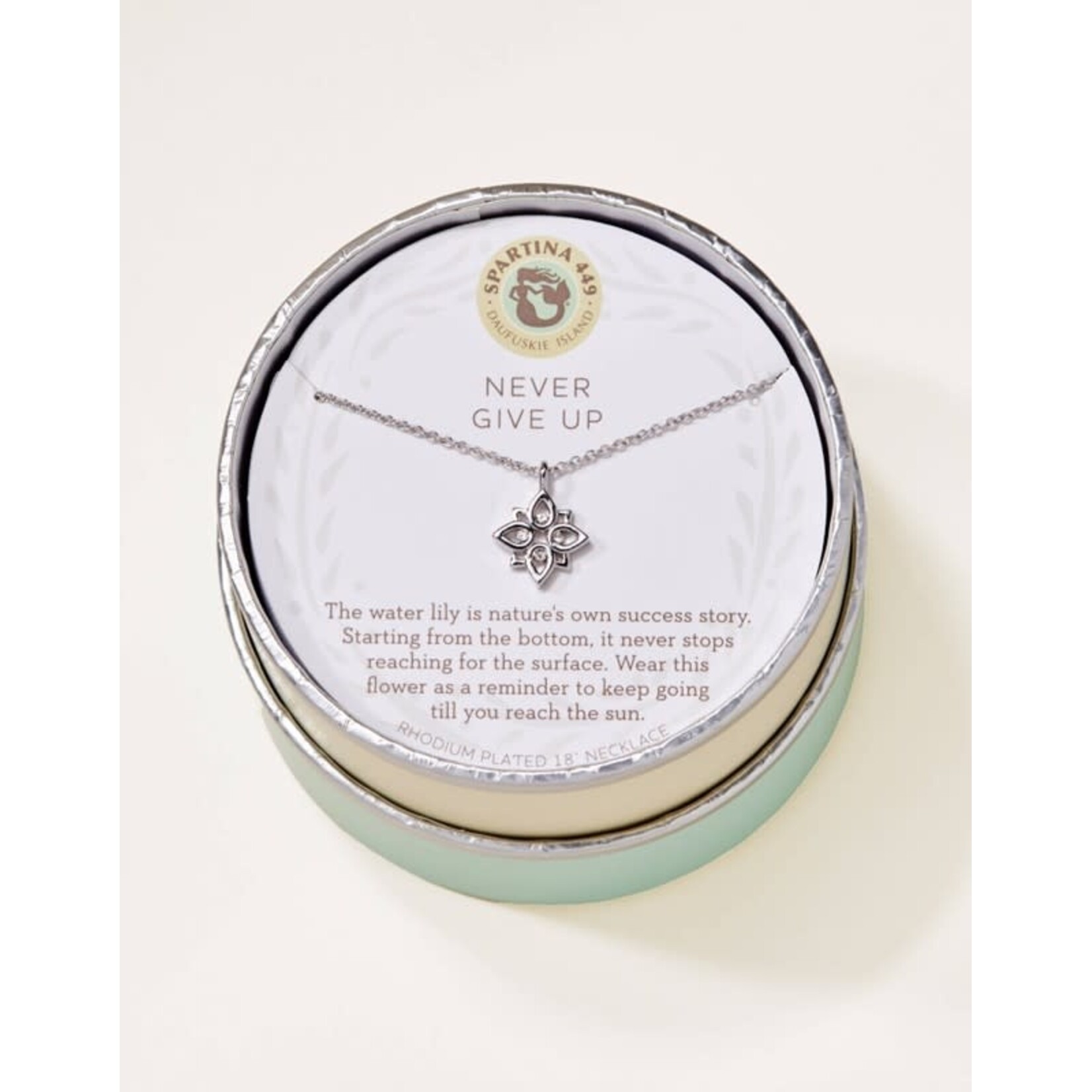 Spartina SLV Necklace 18" Never Give Up/Lotus Silver