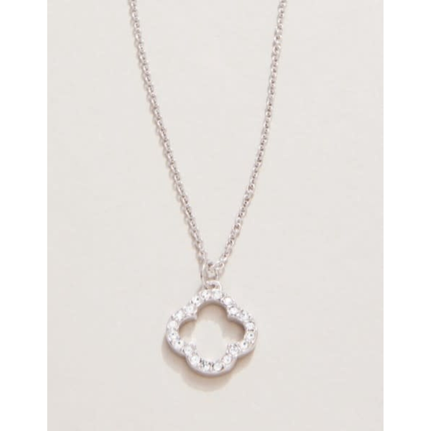 Spartina SLV Necklace 18" Lucky One/Quatrefoil Silver