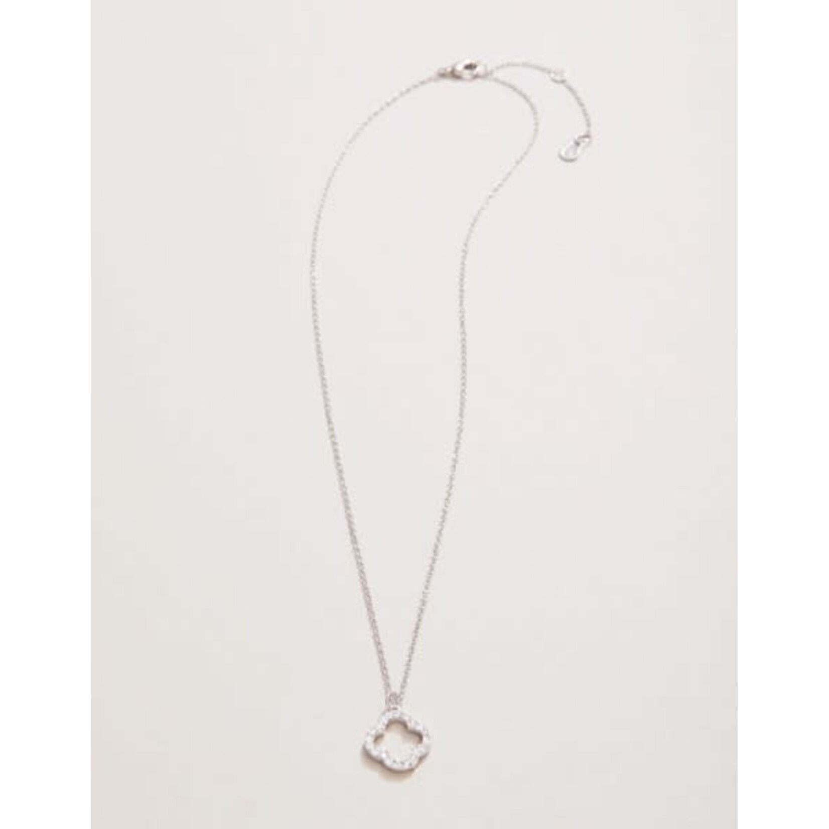 Spartina SLV Necklace 18" Lucky One/Quatrefoil Silver