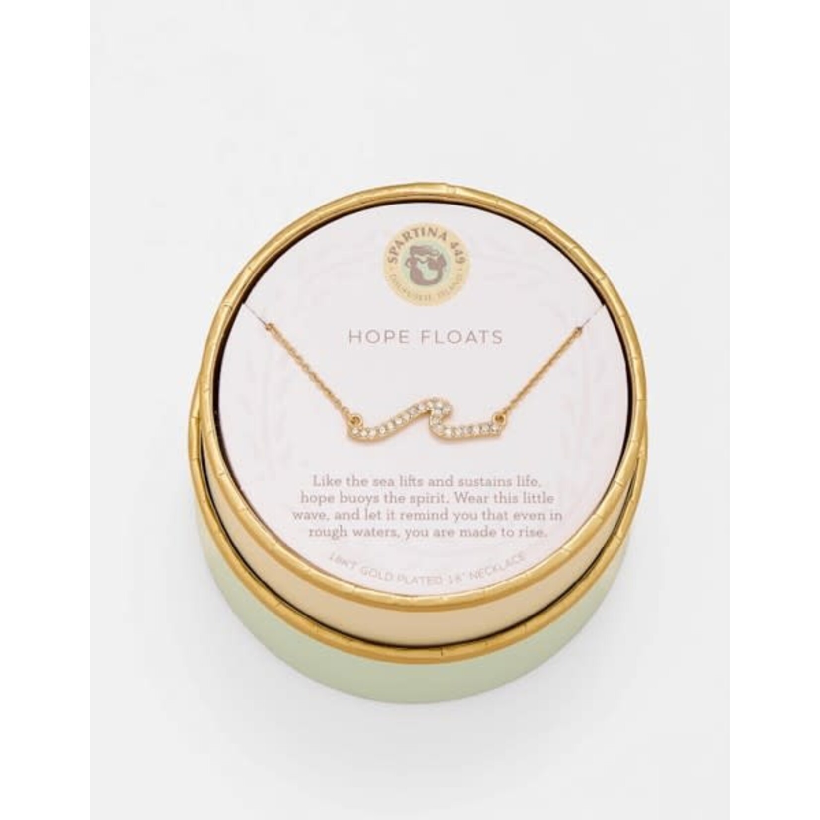 Spartina SLV Necklace 18" Hope Floats/Wave Gold