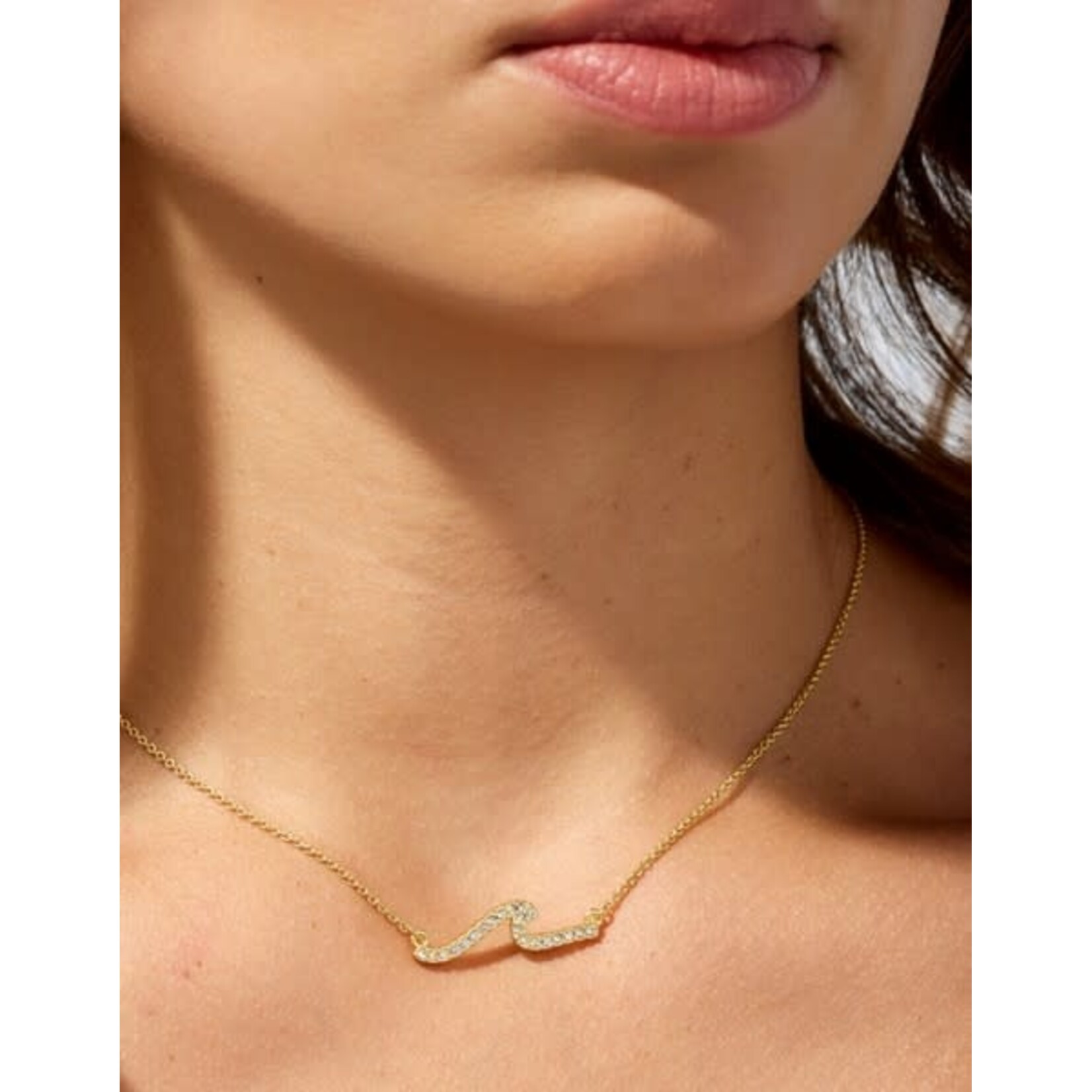 Spartina SLV Necklace 18" Hope Floats/Wave Gold