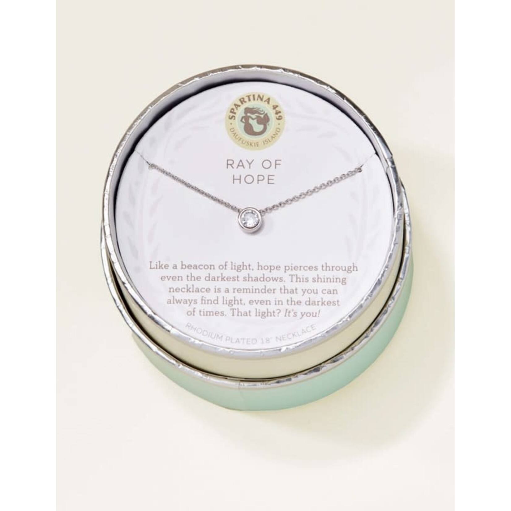 Spartina SLV Necklace 18" Ray Of Hope/Gem Silver