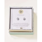 Spartina SLV Stud Earrings Stronger/Pave Disk Silver