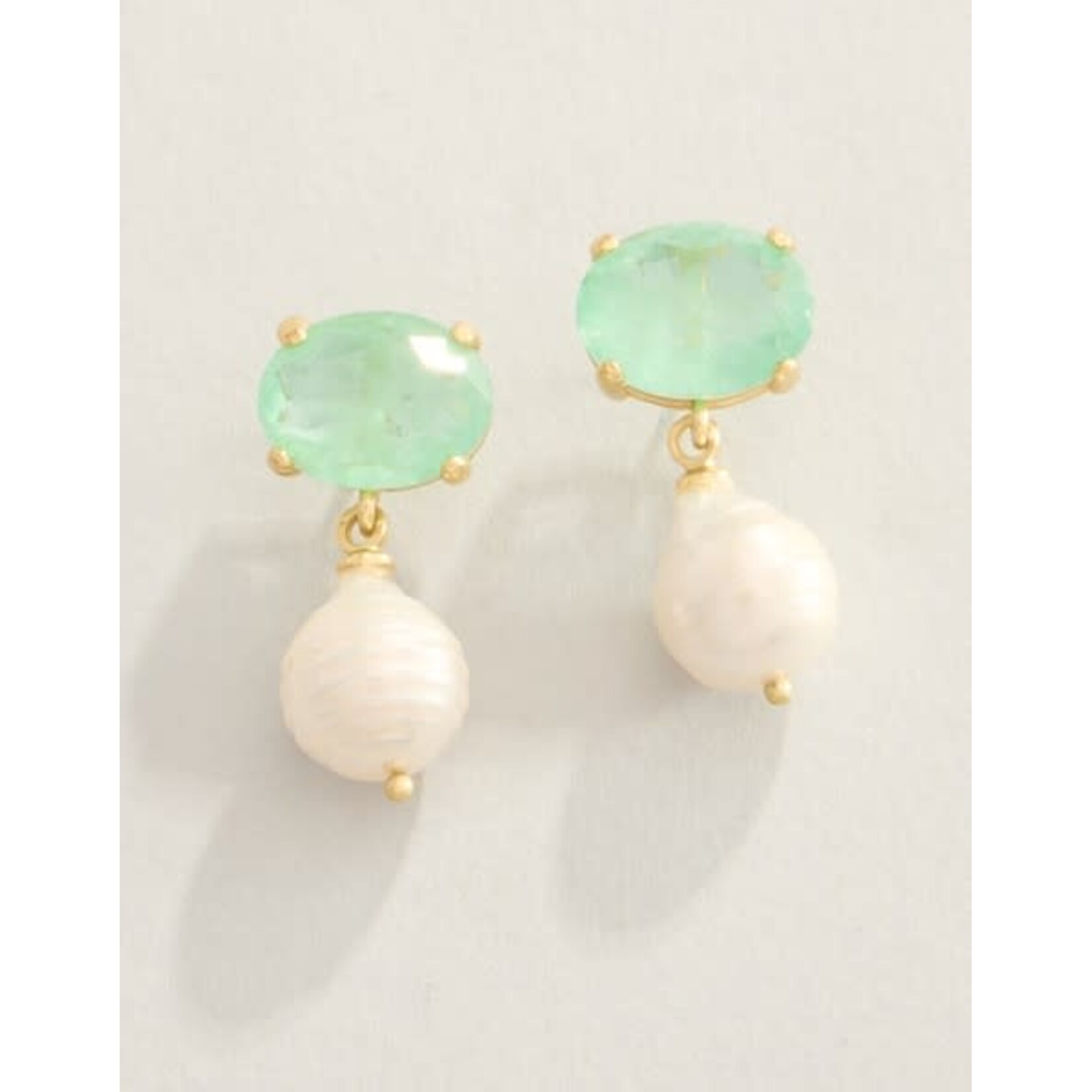 Spartina Naiad Pearl Earrings Sea Foam
