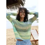 Alison Sheri Knit Blue & Green Stripe Sweater