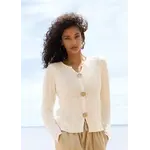 Alison Sheri Pullover Sweater w/ Buttons in Offwhite