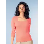 Alison Sheri Square Neck Sweater in Coral