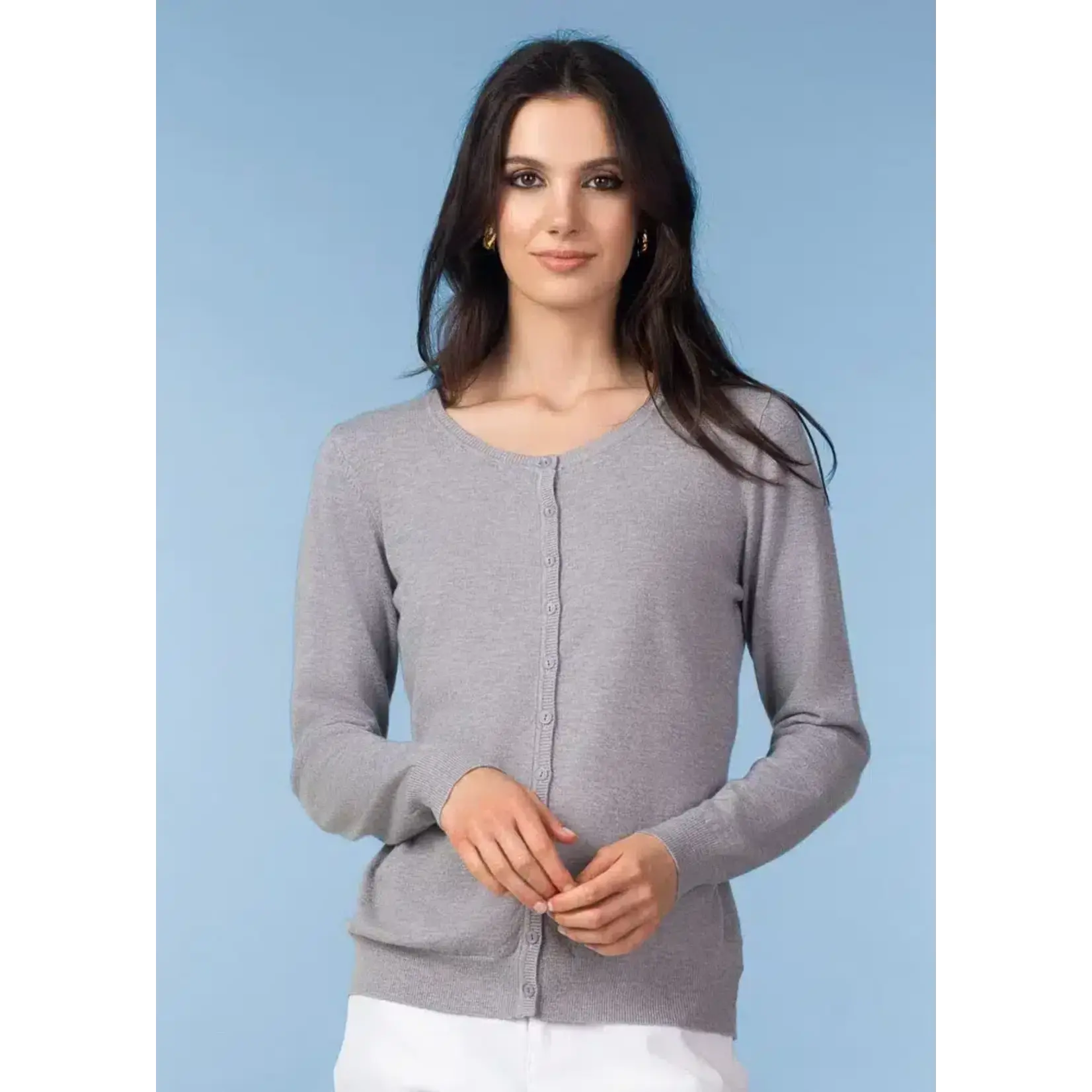 Alison Sheri Knit Cardigan in Silver