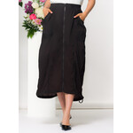 Elena Wang Crinkle Skirt w/ Front Zipper in Black