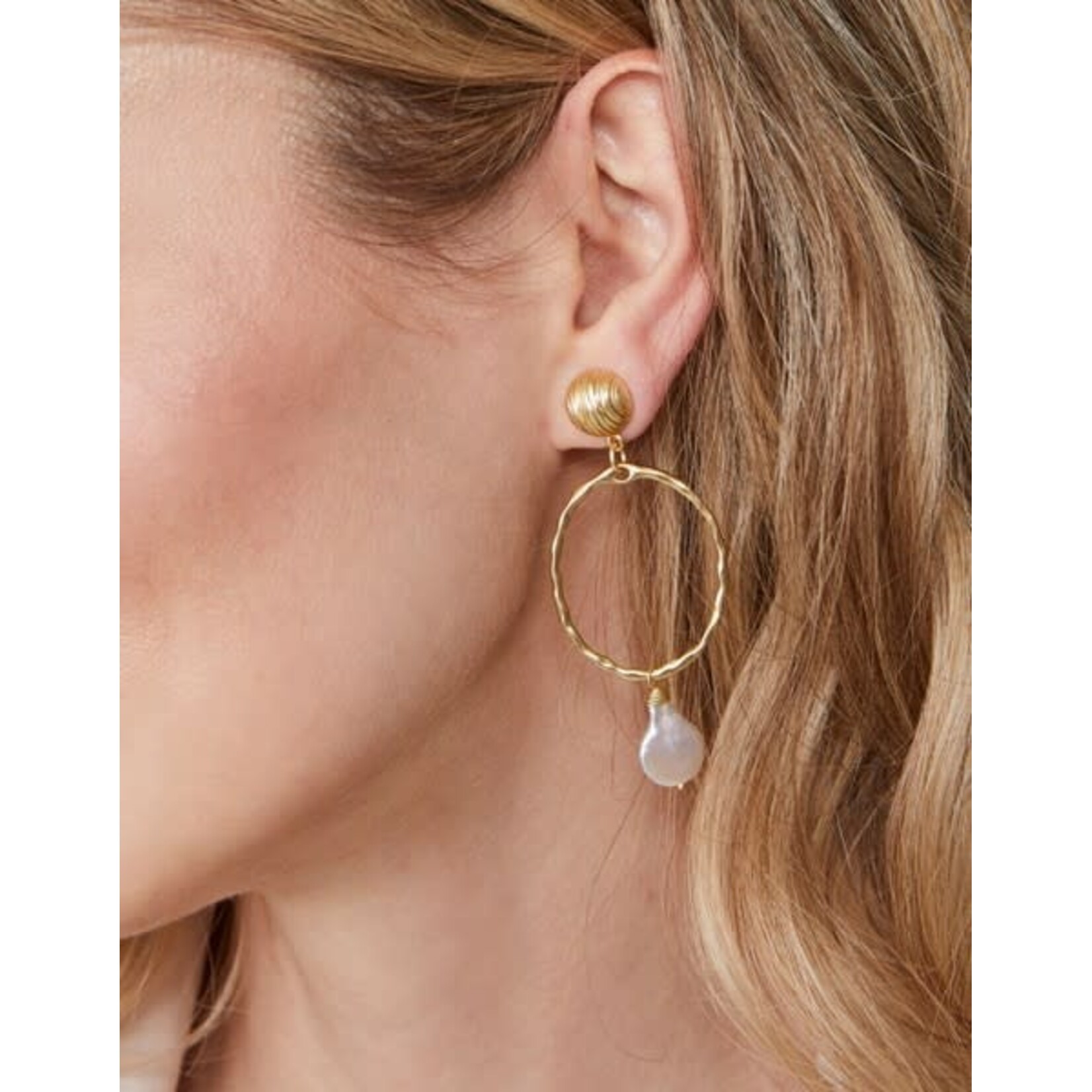 Spartina Peyton Earrings Pearl Gold