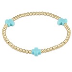 enewton Design SIGNATURE CROSS 3MM GOLD BRACELET - TURQUOISE