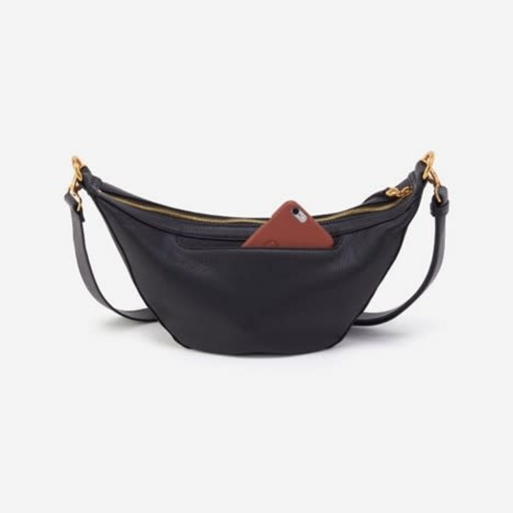 HOBO Carmen Pebbled Leather Sling Bag in Black