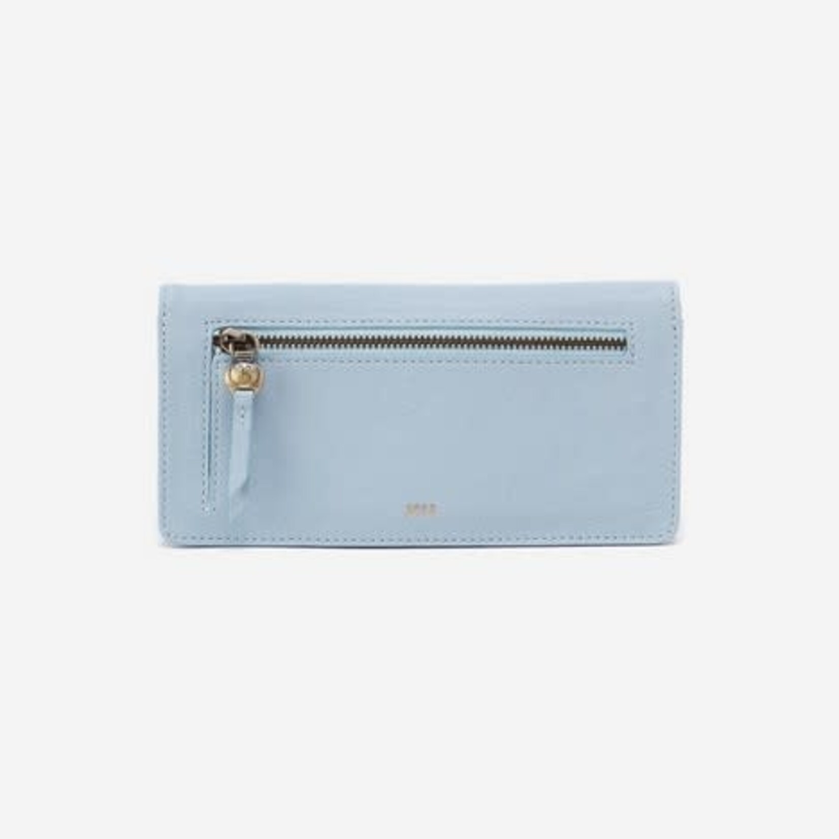 HOBO Hutton Large Micrograin Leather Wallet in Dusted Sky
