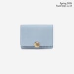 HOBO Hutton Small Micrograin Leather Wallet in Dusted Sky