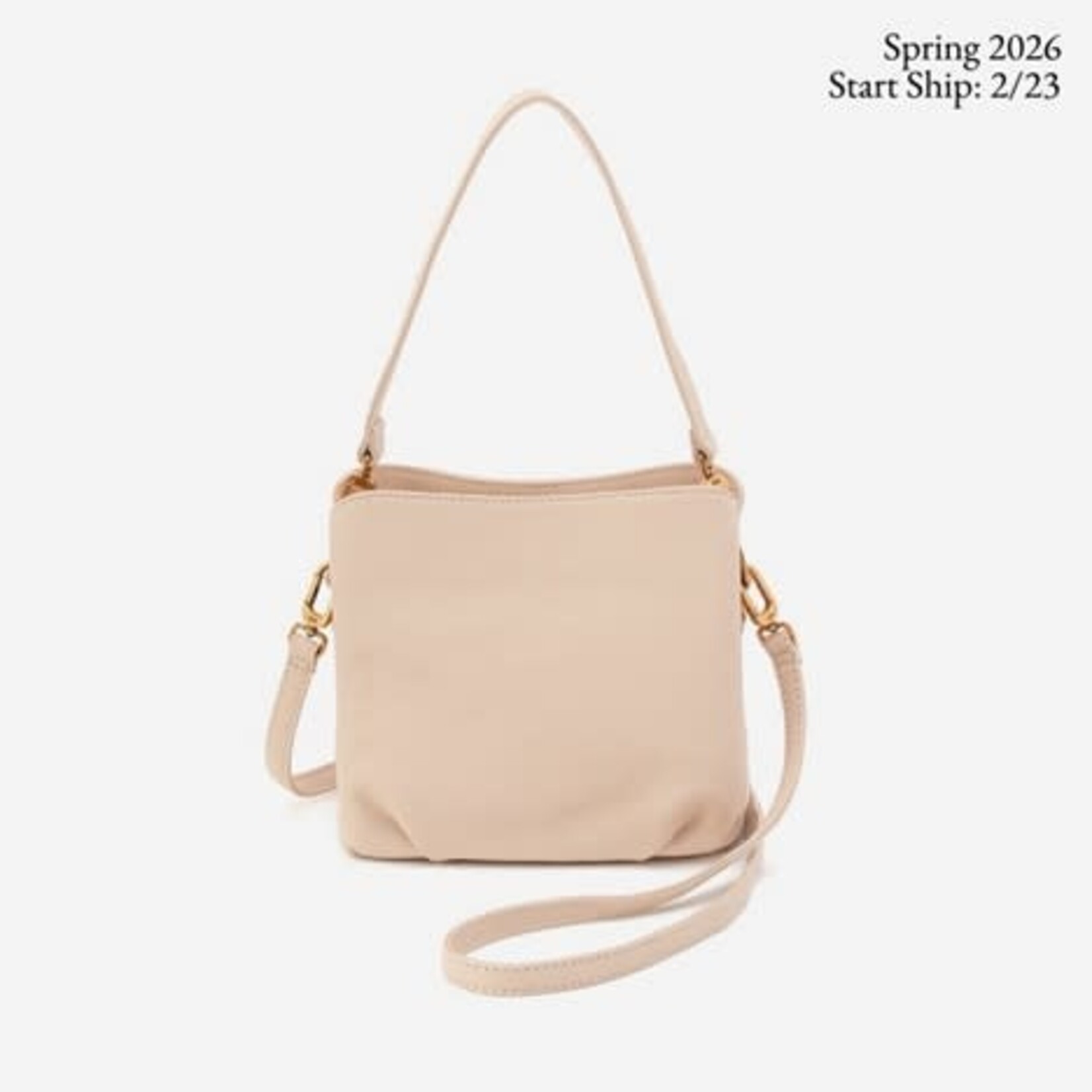 HOBO Starr Pebbled Leather Convertible Shoulder Bag in Stonewash