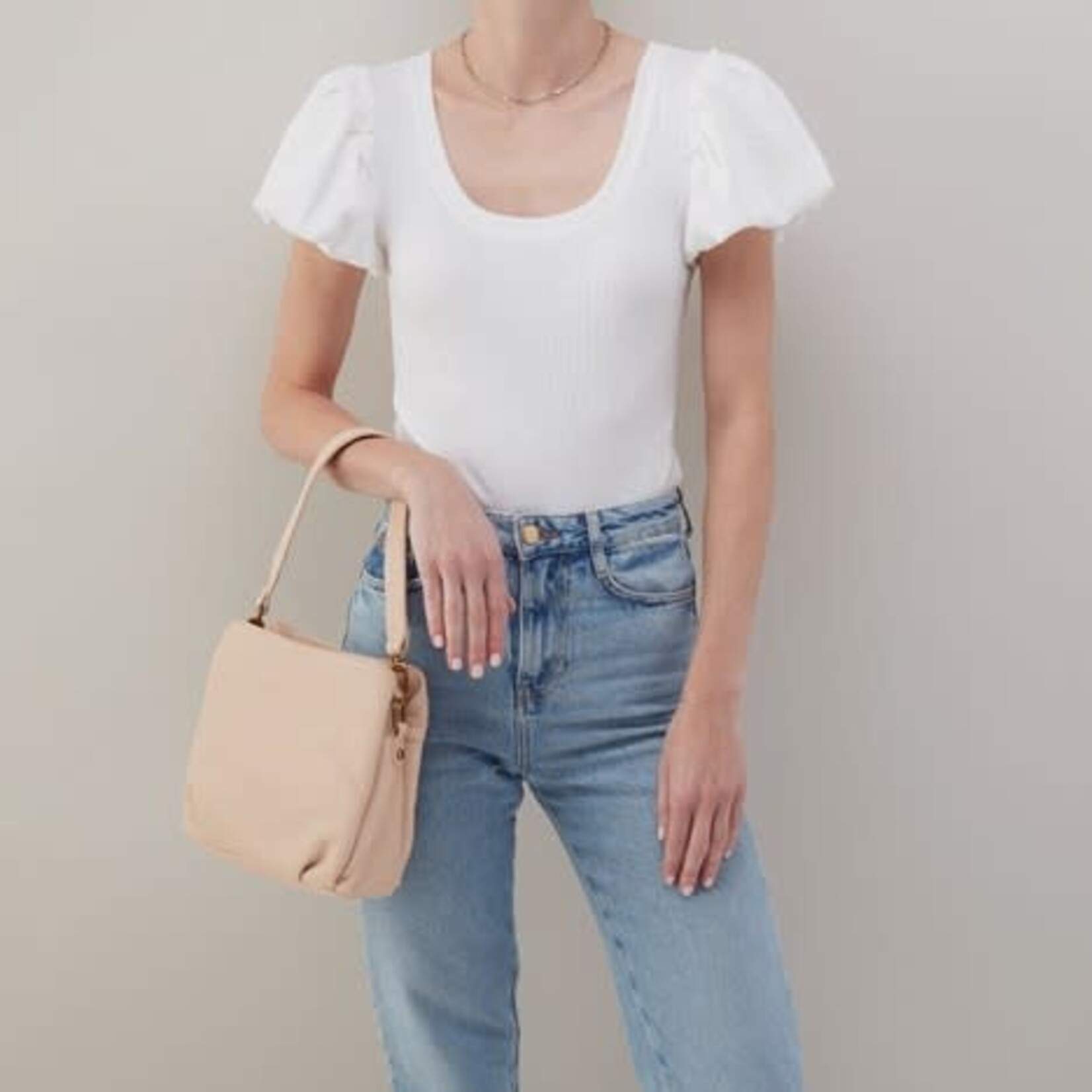 HOBO Starr Pebbled Leather Convertible Shoulder Bag in Stonewash