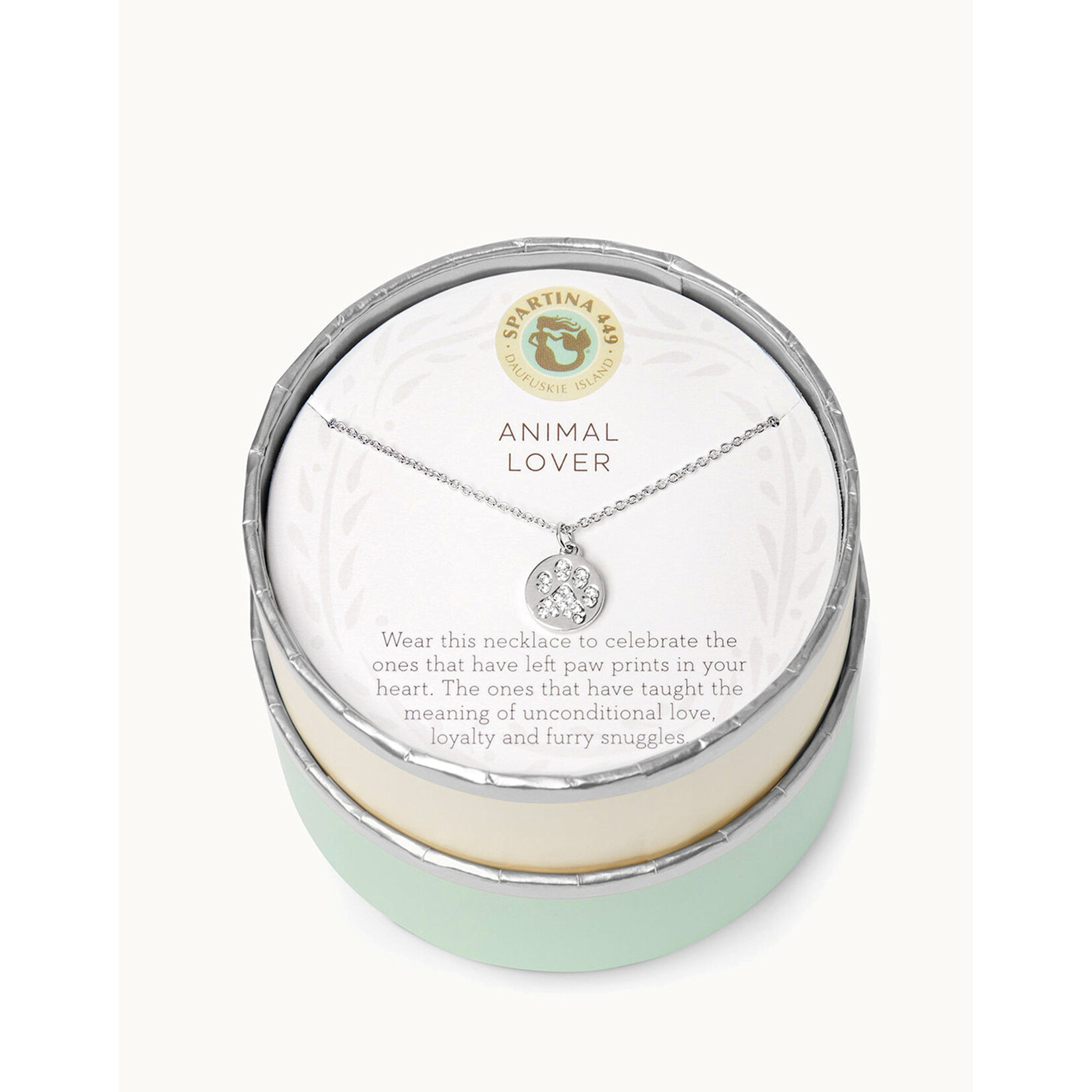 Spartina Sea La Vie Necklace 18" Animal Lover/Paw Slvr