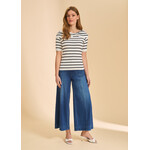 FDJ Boatneck Striped Sweater in Black/White