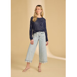 FDJ Fine Gauge Embellished Sweater in Navy