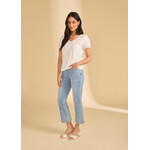 FDJ Pearl Embellished V-Neck Top in White