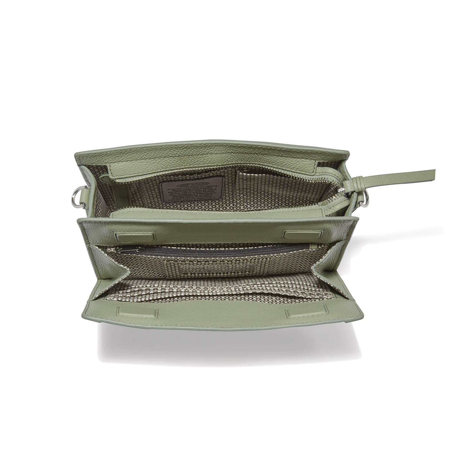 Brighton Interlok Braid Findley Organizer Bag in Sage