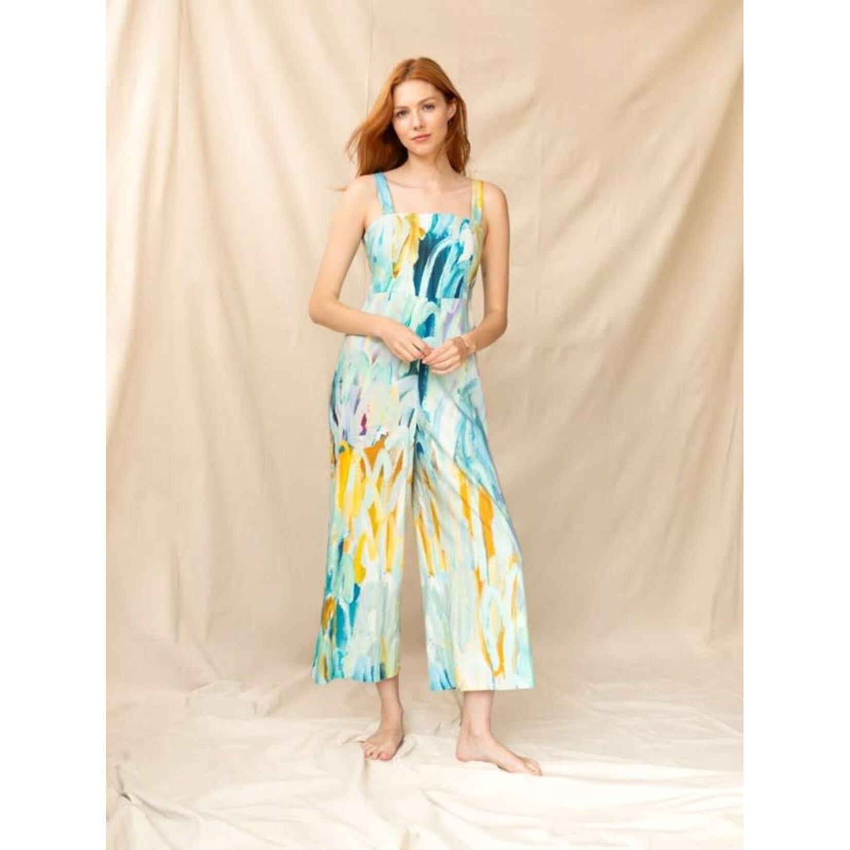 Woven Jumpsuit Spun Through Seasons Print