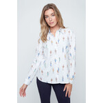 Woven Blouse in White Combo