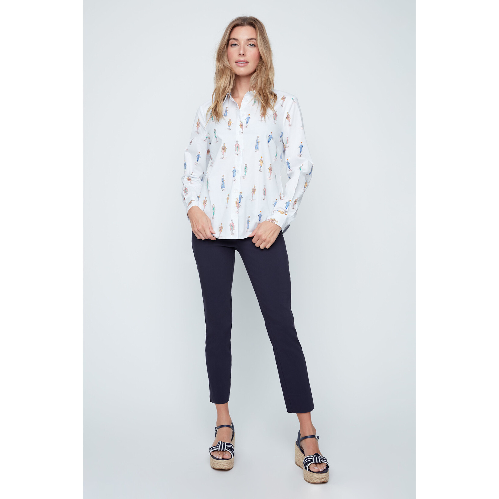 Woven Blouse in White Combo