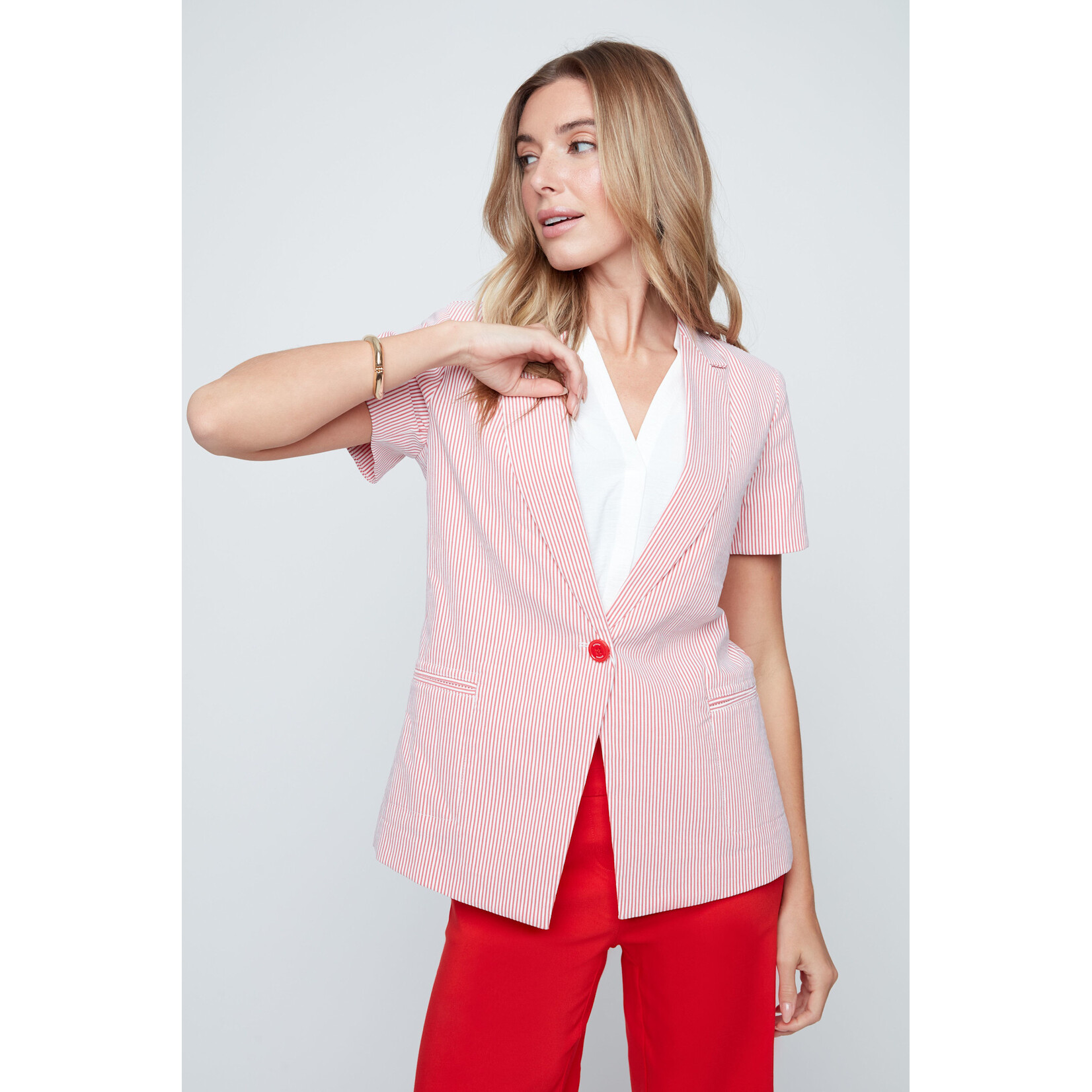 Woven Jacket in Scarlet