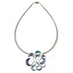 Origin Jewelry Twirling Bloom Flower Pendant in Blue Multi
