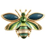 Origin Jewelry Bee Magnetic Brooch in Gold/Green