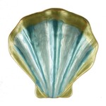 Origin Jewelry Lifelike Scallop Shell Magnetic Brooch in Aqua Blue