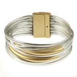 Origin Jewelry Multiple Strands of Silver & Gold Bracelet