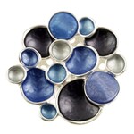 Origin Jewelry Bubble Symphony Magnetic Brooch in Silver/Blue