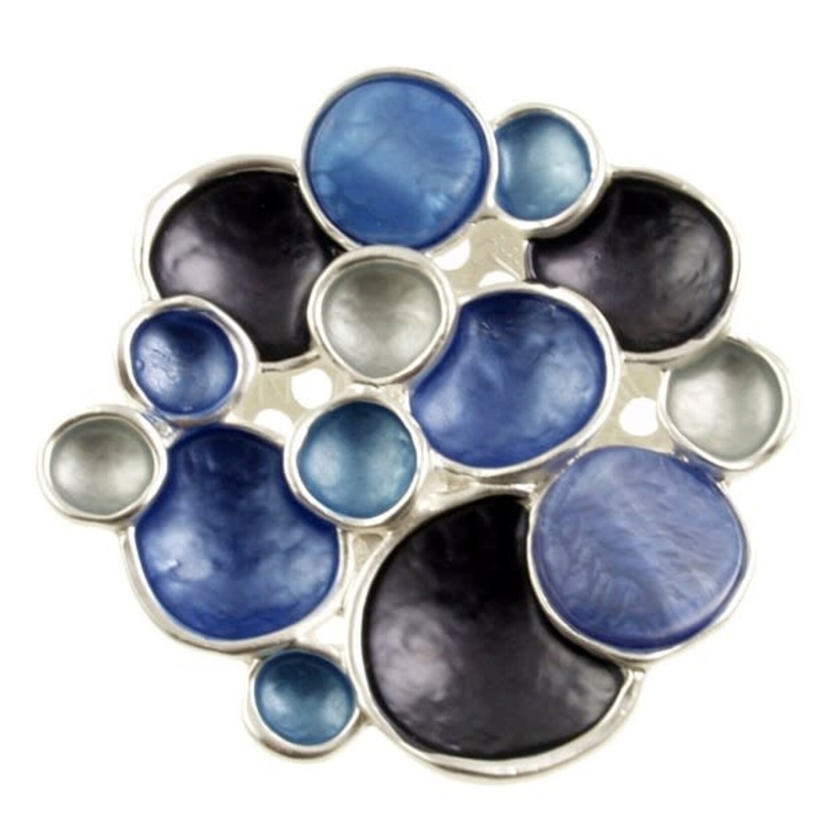 Origin Jewelry Bubble Symphony Magnetic Brooch in Silver/Blue