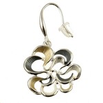 Origin Jewelry Twirling Bloom Flower Earrings in Gold/Grey/White