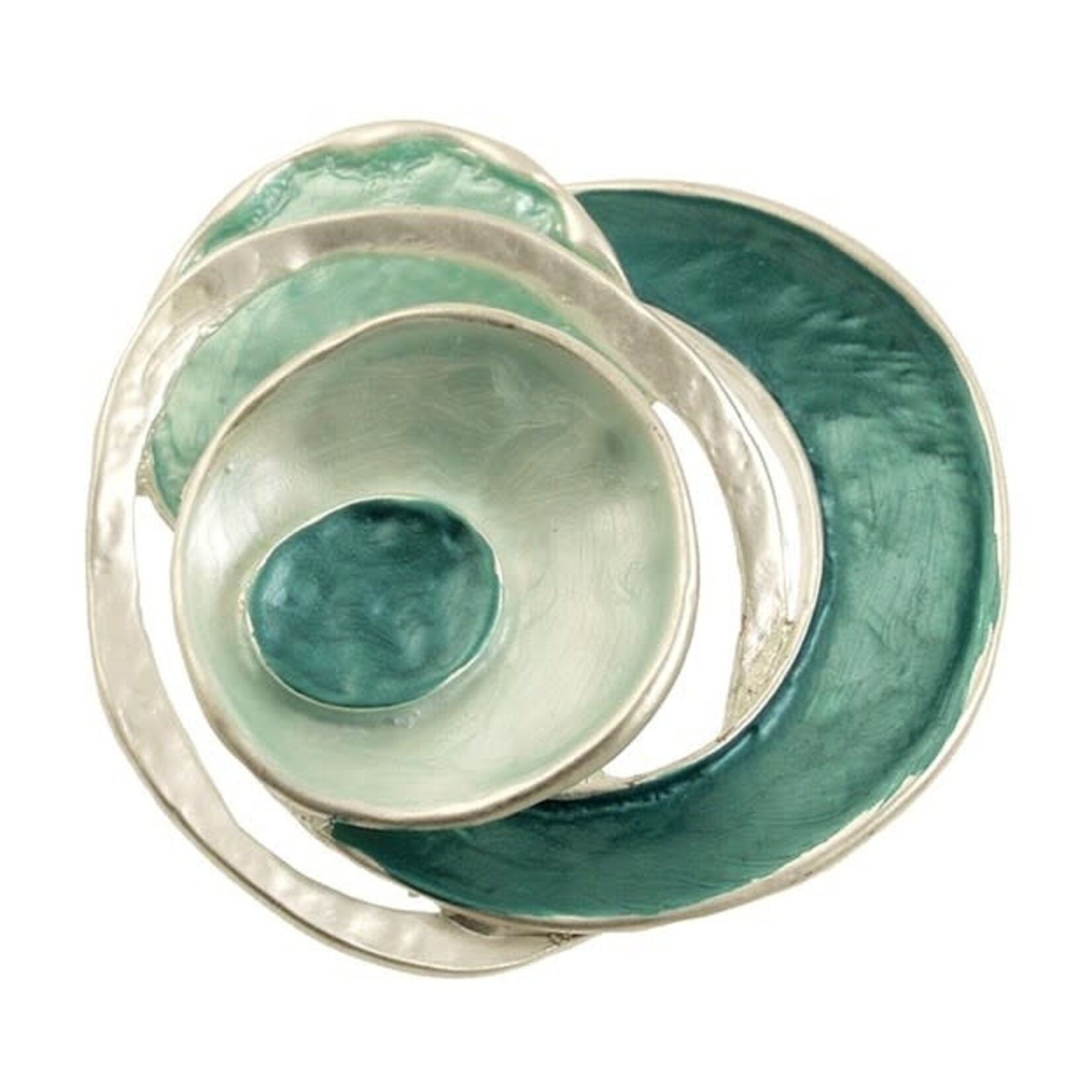 Origin Jewelry Organic Circles Magnetic Brooch in Aqua