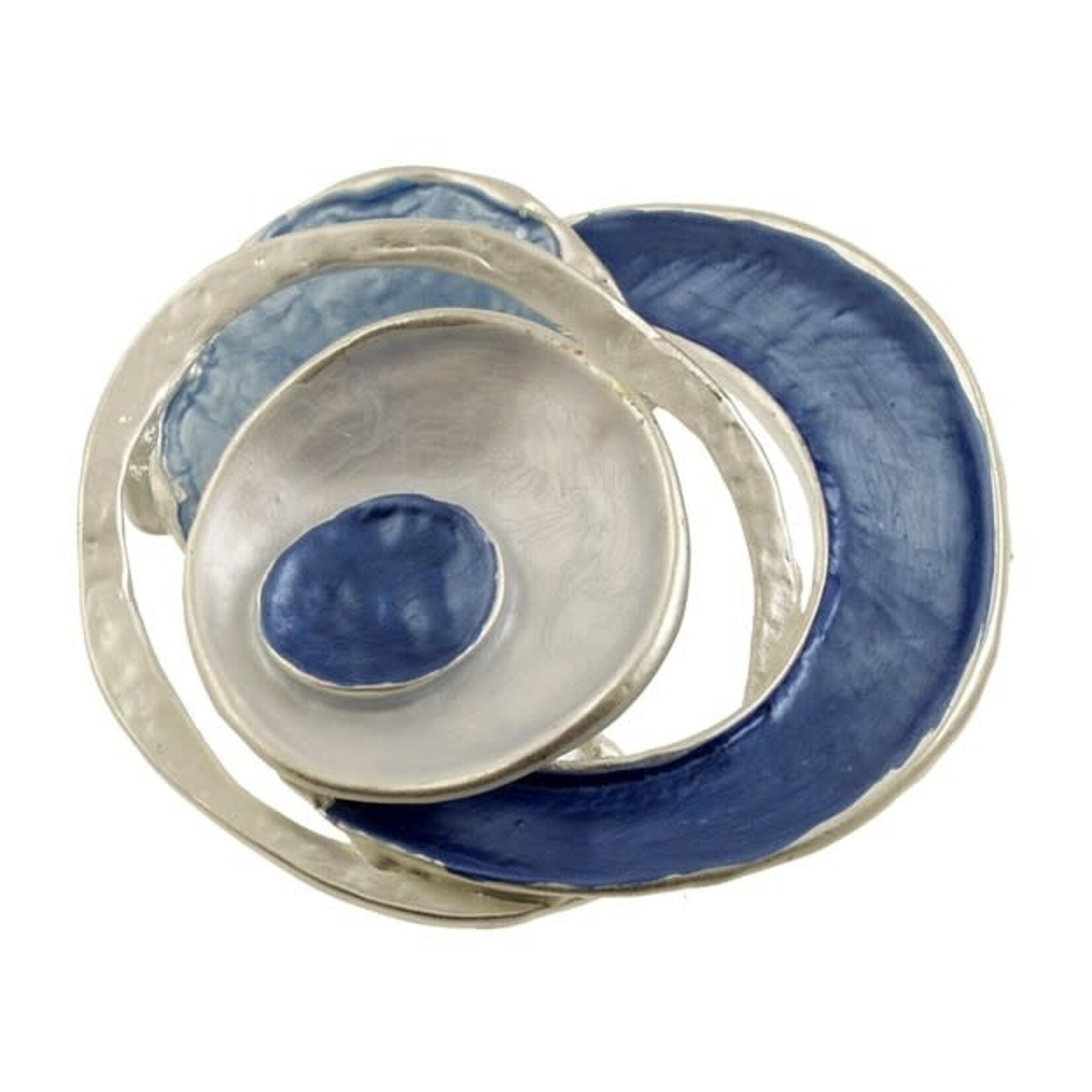 Origin Jewelry Organic Circles Magnetic Brooch in Blue