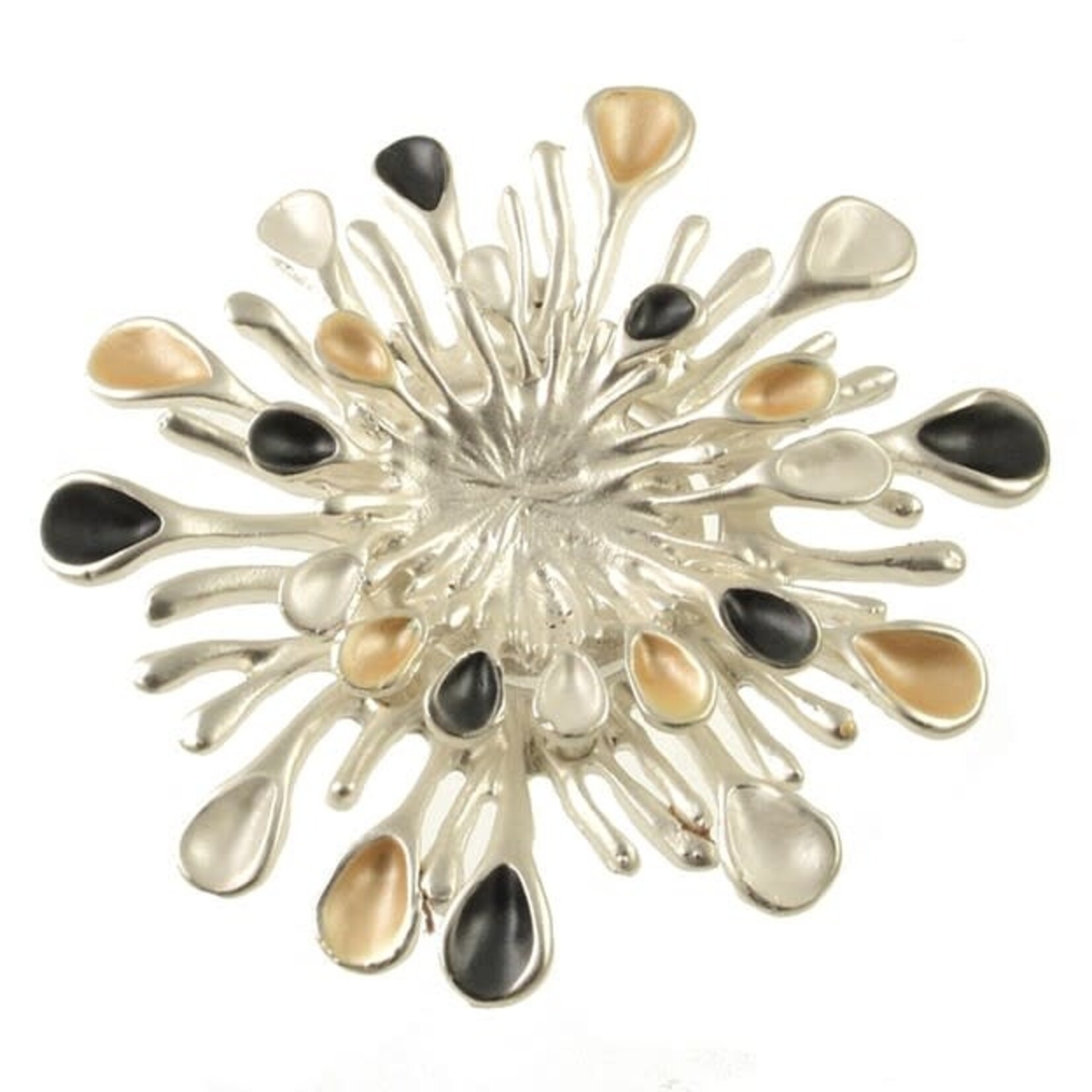 Origin Jewelry Sunburst Magnetic Brooch in Silver/Gold