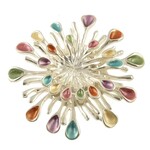 Origin Jewelry Sunburst Magnetic Brooch in Silver/Multi