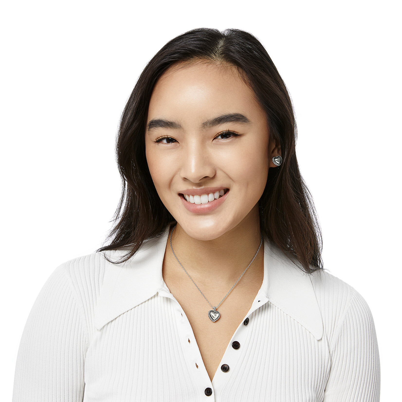 Brighton Pretty Tough Bold Heart Petite Heart Silver OS