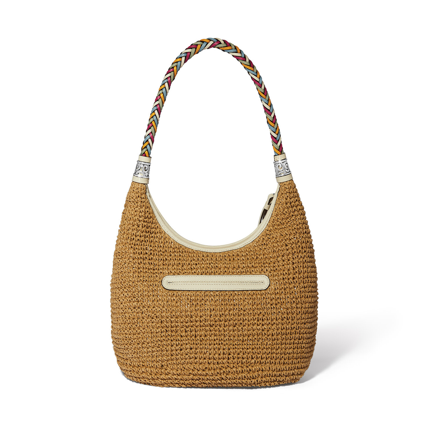 Brighton Shelby Straw Shoulder Bag in Wht/Multi