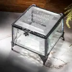 J Devlin Glass Clear Beveled Keepsake Trinket Jewelry box/friendship
