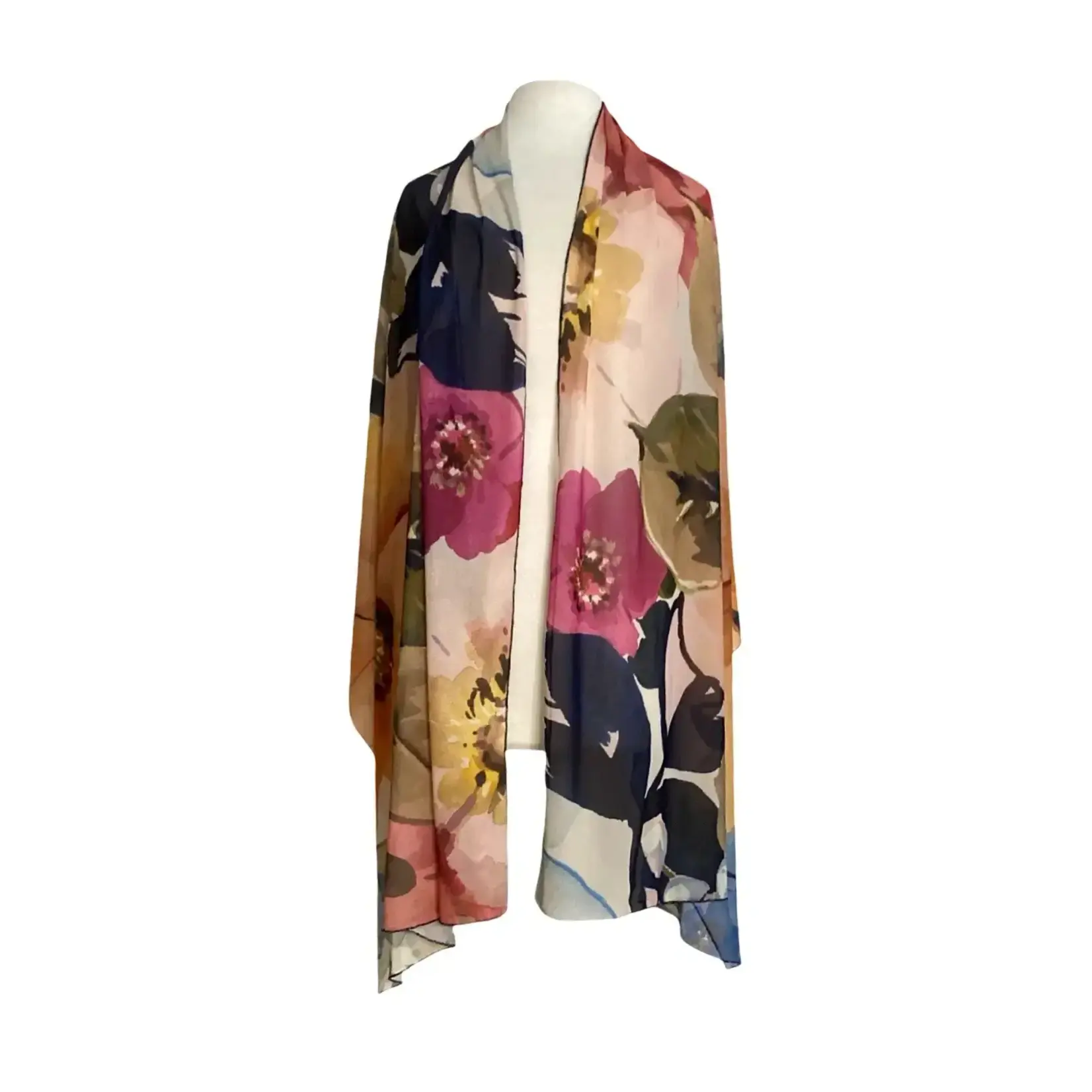 Orelia Long & Wide Print Mesh Shawl Stole Wrap