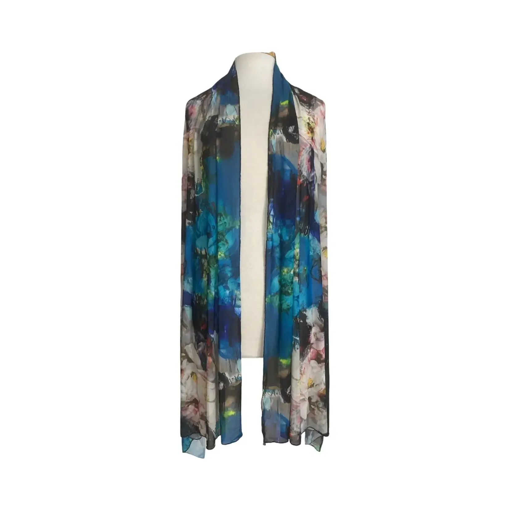 Tianna Long & Wide Print Mesh Shawl Stole Wrap